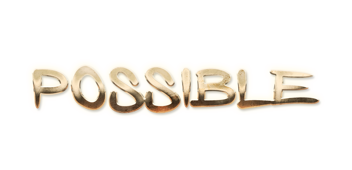 WORD POSSIBLE gold text effects art typography PNG images free